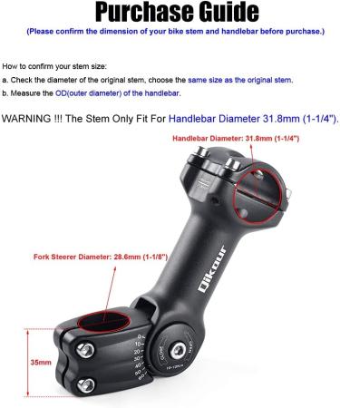 Adjustable 0-60 Degree 31.8 Bike Stem Riser Extender for Road & Mountain Bikes - 130mm Length - Buy Online on GoSupps.com