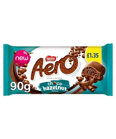 Aero Choco HAZELNUT Sharing Blocks 15 x 90g PMP Bars