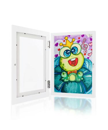 Qwyzor picture frame children's drawings A4 children art frame A4 for 150 pictures children art picture frames front opening picture frames for works of art fillable.