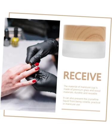 FRCOLOR Pen wash cup nail remover bottle Nail Art Dappen cup terrarium empty cream jars powder dappen dish bowl refillable makeup jar glass containers Crystal Nail Spa crystal glass wood - Buy Online on GoSupps.com