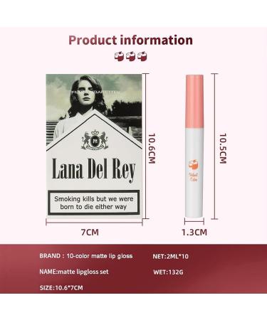  SAMERIO Rouge Cigarettes 10 Colors Lip Tint Set Long-Lasting 24-Hour Waterproof Matte Lip Tint - Buy Online on GoSupps.com