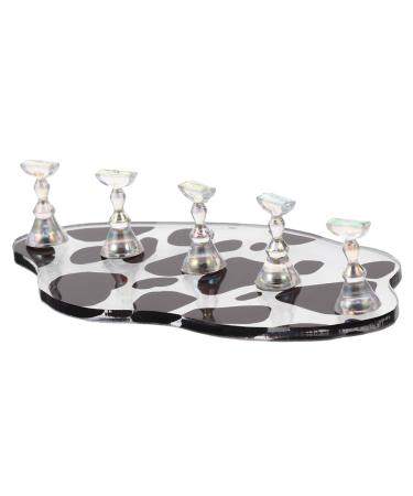 FRCOLOR 1 Set Manicure Practice Nail Tray Acrylic False Nail Stand Nail Practice Hands Decorative Nail Stand Nail Art Practice Rack Acrylic Nail Stand Cosmetic The Cow 11.8x6.5cm As Shown