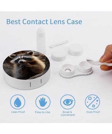Cute Raccoon Contact Lens Case - Plastic Travel Case & Care Box for Lens Storage - Buy Online on GoSupps.com