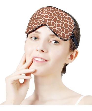 Adjustable Giraffe Brown Skin Sleep Mask for Women | Comfortable Eye Shades with Elastic Strap - Perfect for Travel - Buy Online on GoSupps.com
