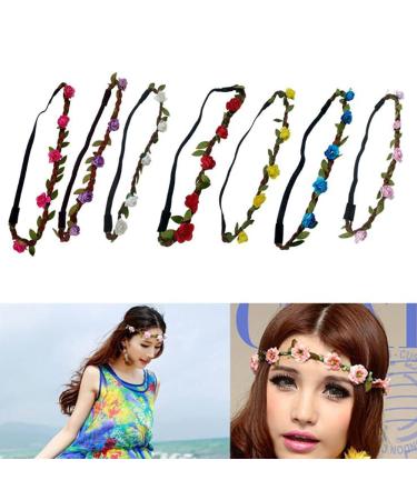 Shop Multicolor Boho Flower Crowns | Elastic Hippie Hair Wreaths for Weddings & Photography - International Shipping - Buy Online on GoSupps.com