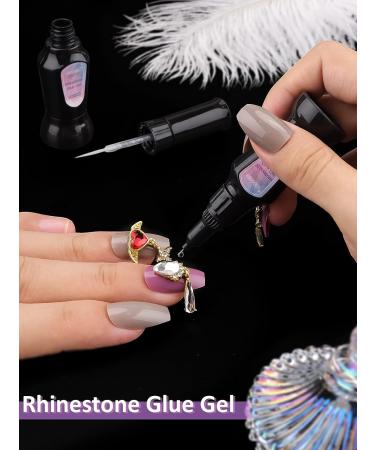 2PCS Rhinestone Nail Glue Set - Clear 20ml Acrylic Adhesive for Press On Tips, Gems, & Jewels - DIY Nail Decoration Supplies - Buy Online on GoSupps.com