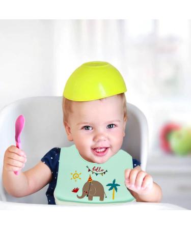 Baogaier Silicone Baby Bibs 3 PCS Set | Waterproof Weaning Bibs for Babies and Toddlers | Easy Clean with Food Catcher Pocket | Soft & Durable Feeding Bibs | Newborn Girl Gift | Pink Blue Yellow - Buy Online on GoSupps.com