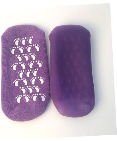 FRCOLOR Gel Socks for Moisturising Care Socks with Cracked Skin Moisture Gloves Spa Socks Moisture Gel Spa Gel Socks Cracked Skin Socks Socks for Heels Purple Indoor Mittel - Buy Online on GoSupps.com