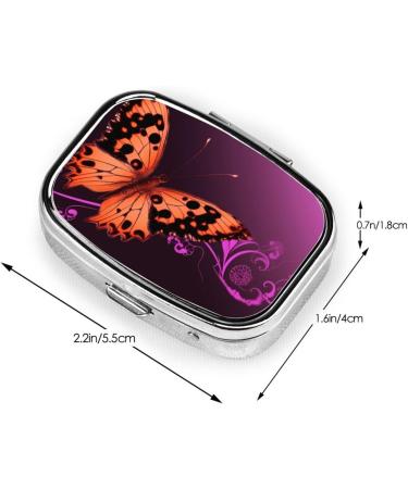 Nice Butterfly Printed Square Pill Box - Portable Travel Medicine Organizer for Easy Pill Storage - Buy Online on GoSupps.com