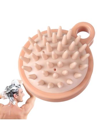 Shower head skin brush hairbrush with silicone bristles massage brushes for wet and dry head headmaker shower accessories for wife women father men husband teenager teenager pink