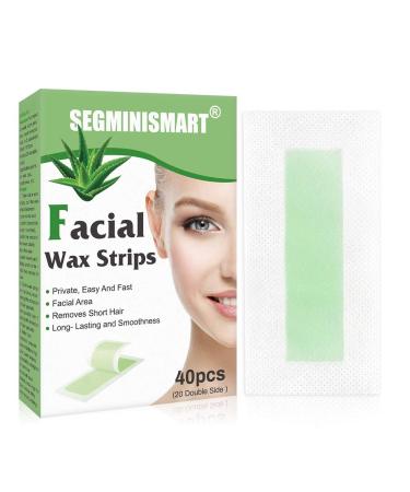 40PC Wax Strips Hair Removal Set - Face Lips & Eyebrows | Cold Wax for All Skin Types - Smooth Skin - Buy Online on GoSupps.com