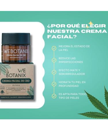 WeBotanix CBD Cream CBD Face Cream Hemp Face Cream CBD Cosmetics CBD Face Care l Hemp Oil Cream Vegan 50 ml Cannabidiol Day and Night Cream - Buy Online on GoSupps.com