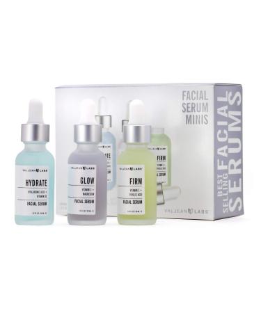 Valjean Labs Facial Serum Combo Pack - Hydrate, Glow, Firm | Supercharged Skincare | Paraben-Free, Cruelty-Free | Made in USA | 1oz Bottles, Pack of 3 - Buy Online on GoSupps.com