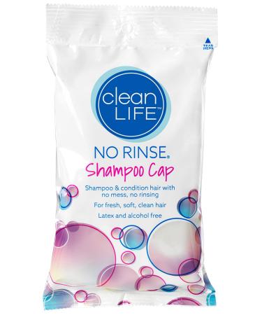 No-Rinse Shampoo Cap by Cleanlife Products (Pack of 4), Shampoo and Condition Hair with No Water or Rinsing - Microwaveable, Latex-Free and Alcohol-Free