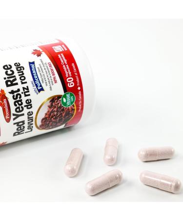 Nutridom Red Yeast Rice with Policosanol & Free Plant Sterols Supports Cholesterol Health Non-GMO Vegan Gluten free Dairy free and Soy free (60 Veggie Capsules) - Buy Online on GoSupps.com