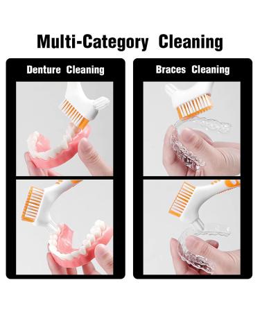 4-Piece Denture Brush Set | Double Head & Precision Tip | Best Cleaning Brushes for Prostheses Retainers & Aligners - Buy Online on GoSupps.com