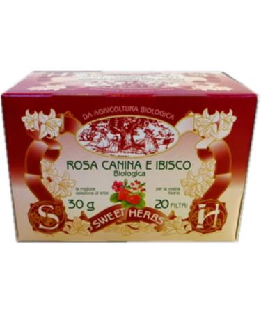  Apicoltura Brezzo Sweet Herbs | Rosehip and Hibiscus Herbal Tea | Organic Herbal Infusion with Antioxidant Action - 20 Individually Filtered Tea Bags (30g) - Buy Online on GoSupps.com