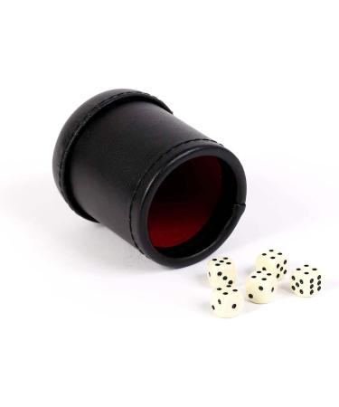 Wall Street Professional Leatherette Dice Cup with 5 (16mm) Dice - Premium Quality Set - Buy Online on GoSupps.com
