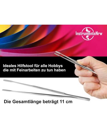 Precision Stainless Steel Stamp Tweezers - 11 cm Straight Tool for Philately & Hobbyists | International Shipping Available - Buy Online on GoSupps.com