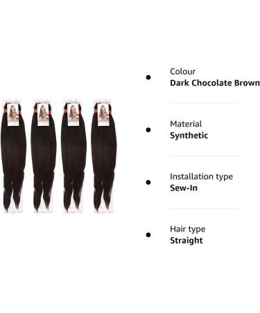 NEW 60 INCH PRE-PULLED XPRESSION Colour 2 (Dark Chocolate Brown) LAGOS BRAID PRE-PULLED PRE-STRECHED Hair Extension 60 2 In A Pack (Colour 2 Dark Chocolate Brown) Heat Resistant Tangle Free Dark Chocolate Brown 1 - Buy Online on GoSupps.com