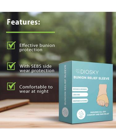 Diosky Bunion Relief & Toe Corrector - 2 Pairs Hallux Valgus Fix Pads for Men & Women - Big Toe Straightener - Beige Size: Women 7-9 & Men 5-8 - Buy Online on GoSupps.com