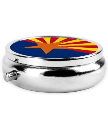 Arizona Flag Portable Metal Pill Box - Mini 3-Compartment Design for Travel | Ideal for Small Pills - Buy Online on GoSupps.com