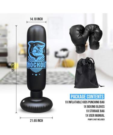 Kids Inflatable Punching Bag with Stand & Gloves | Freestanding Boxing Bag - Buy Online on GoSupps.com
