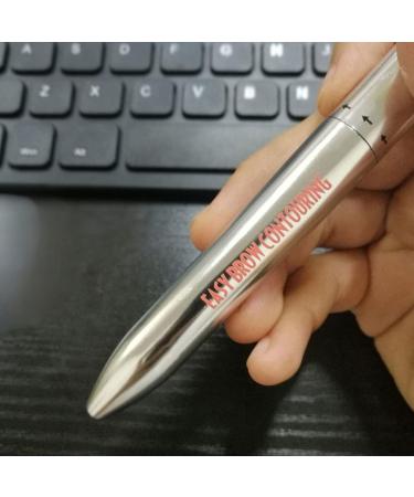 Eyebrow Contour Pen 4 in 1 Makeup Pen Multifunctional Long Lasting Rotate Defining Highlighting Eye Brow Pencil Black Brown 3# Black Brown - Buy Online on GoSupps.com