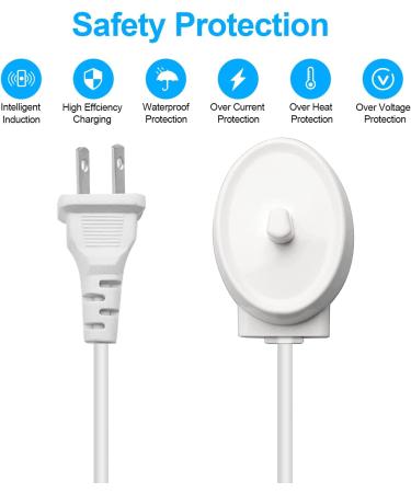 for Braun Oral-b Electric Toothbrush Replacement Charger for Oral-B Model 3757 Waterproof Inductive Charging Adapter Power Cord 100V-240V Portable Travel US Plug - Buy Online on GoSupps.com
