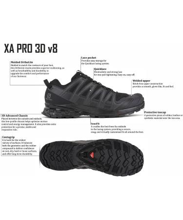Salomon Men's Xa Pro 3D V8 Trail Running Shoes - Size 10 Grape Leaf/Peat/Shadow - Buy Online on GoSupps.com