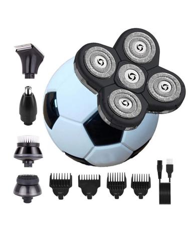 Head Shavers for Bald Men 5-in-1 Electric Football Shaver for Men Bald Head Razor Grooming Kit Multifunctional Cordless Hair Clippers Rotary Shavers
