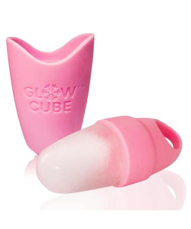 Glow Cube Ice Roller For Face Eyes and Neck To Brighten Skin & Enhance Your Natural Glow/Reusable Facial Treatment to Tighten & Tone Skin & De-Puff The Eye Area (Pink Mini)