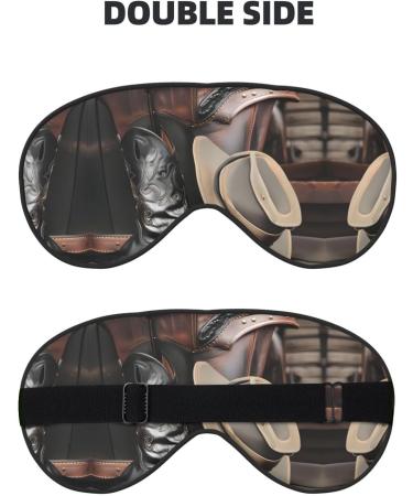 Shop Cowboy Black Hat Western Boots Eye Mask | Soft Adjustable Sleep Mask for Men & Women - Comfort & Style - Buy Online on GoSupps.com