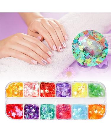 Fall Leaf Glitter Nail Sequins - 24 Colors Holographic Maple Leaf Art Flakes - Autumn Manicure Decorations - 2Boxes - Buy Online on GoSupps.com