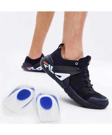 4 Pairs Gel Heel Cups Inserts for Plantar Fasciitis & Heel Pain - Men's Size 7.5-12 - Buy Online on GoSupps.com