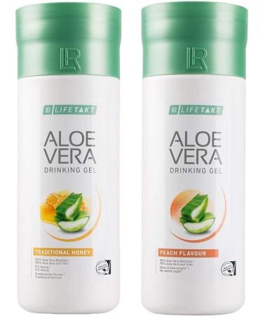 LR Aloe Vera Gel - Peach & Honey - 1000ml - Honey & Peach (Pack of 2)
