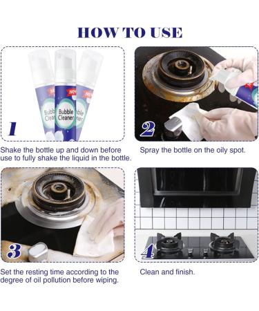 Foaming Heavy Oil Stain Cleaner Powerful Stain Removing Foam Cleaner Kitchen Multipurpose Foam Cleaner Spray Stubborn Grease & Grime Remover Spray All Purpose Deep Cleaning for Grill Oven Pots(100ml) - Buy Online on GoSupps.com