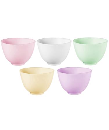 4 Inch Silicone Facial Mask Mixing Bowl for Facial Mask, Mud Mask and Other Skincare Products Medium Multi colored 5 Pcs. 4 Inch (Pack of 5)