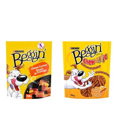 Beggin' Strips Dog Treats (Cheese Flavour - 708 g) + Beggin' Chew-rific Dog Treats (Bacon & Cheese Flavour - 850 g)