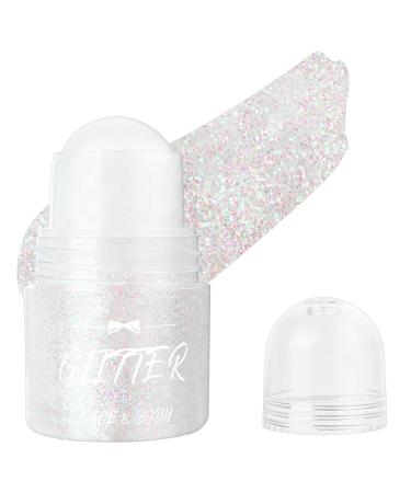 Jiounie Roll-on Glitter Body Gel Glitter Body Gel Glitter Body Gel Face Gel Shiny Hair Gel 25 ml White #01