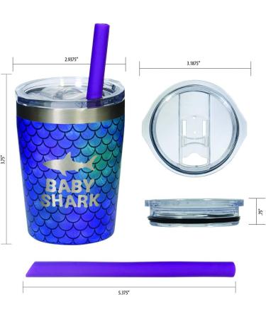 Carson Mermaid Kids Stainless Steel Tumbler - Baby Shark Design - 9 oz - Double Wall Insulated - Hot/Cold Beverage - Travel Cup for Kids/Toddlers - Sweat-proof/Splash-proof - Buy Online on GoSupps.com