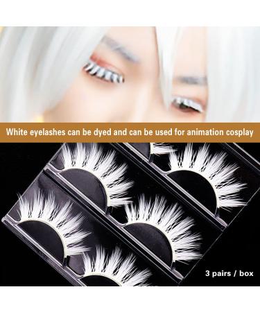 Ysimee 3 Pairs White 15mm Handmade Reusable Eyelashes - Natural Look for Halloween Cosplay & Masquerade Parties - Buy Online on GoSupps.com