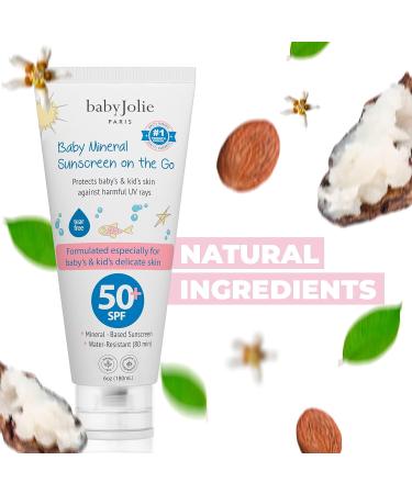 Baby Jolie Paris Mineral Sunscreen SPF 50 | Water Resistant Natural Formula for Sensitive Skin | 6oz (180ml) - Buy Online on GoSupps.com