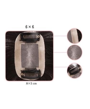 Remeehi Hairpiece for Thin Hair - Wavy 16.5 cm 6x6 cm Dark Brown - Perfect for Volume & Style - Buy Online on GoSupps.com