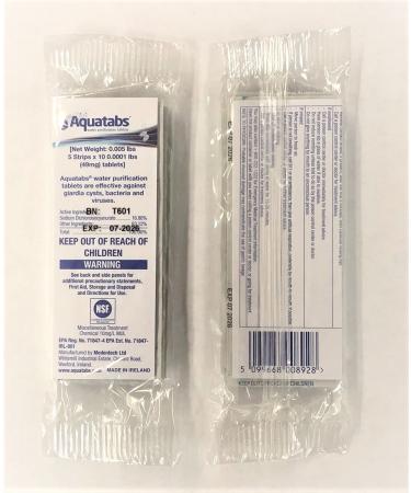 Aquatabs 100 Pack Water Purification Tablets (2 Packs of 50) Cleans up to 200 Liters  White  One Size (AQ4-01-316-2) - Buy Online on GoSupps.com