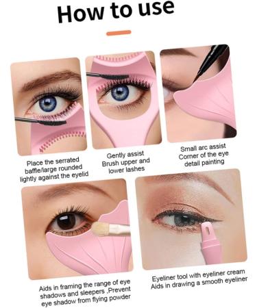 DOITOOL 3pcs Eyeliner Auxiliary Artifact Eyelash Brush Eye Shadow Stencils for Makeup Eyeliner Drawing Aid 15X4.5CMx3pcs Pinkx3pcs - Buy Online on GoSupps.com