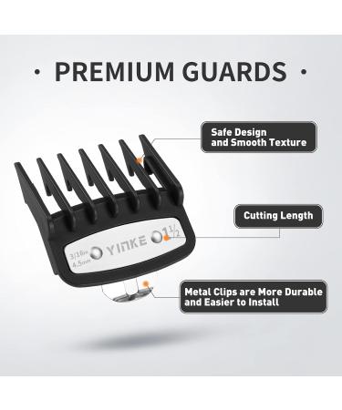 Wahl Clipper Guards Professional with Metal Clip - 10 Cutting Lengths - Fits Most Wahl Clippers - Premium Holder Stand Included (10 Pack) Black - Buy Online on GoSupps.com