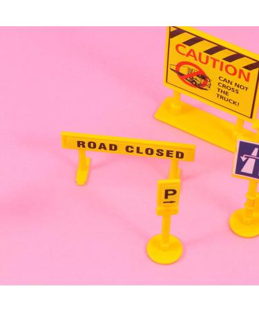 Amosfun Kids Birthday Cake Topper Set Funny Roadblock Sign Cupcake Topper Food Dessert Pick For Fireman Construction Theme Party Baby Shower Party Supplies (Yellow) - Buy Online on GoSupps.com