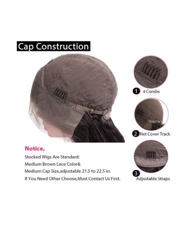 18 Inch Brazilian Remy Human Hair Lace Front Wig Natural Wavy Style 180% Density for Women - Buy Online on GoSupps.com