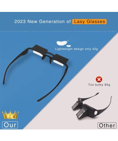 Lazy Glasses - Horizontal Prism Reading Glasses for Lying Down | Upside Down 90 Degree Glasses for Bed Reading (Black - Buy Online on GoSupps.com